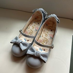 Lolita baby blue shoes with bows, 4cm heel